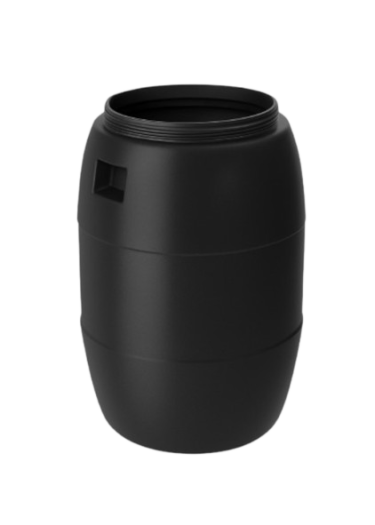 image of Open Top Polyethylene Plastic Waste Drum 660 Liter Color Black