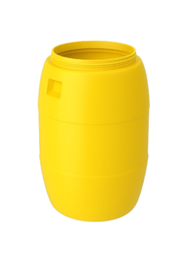 image of 660 Liter Polyethylene Plastic Barrel Open Top Color Yellow