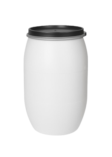 image of Plastic Drum With Lid 120L White Made Of Polyethylene